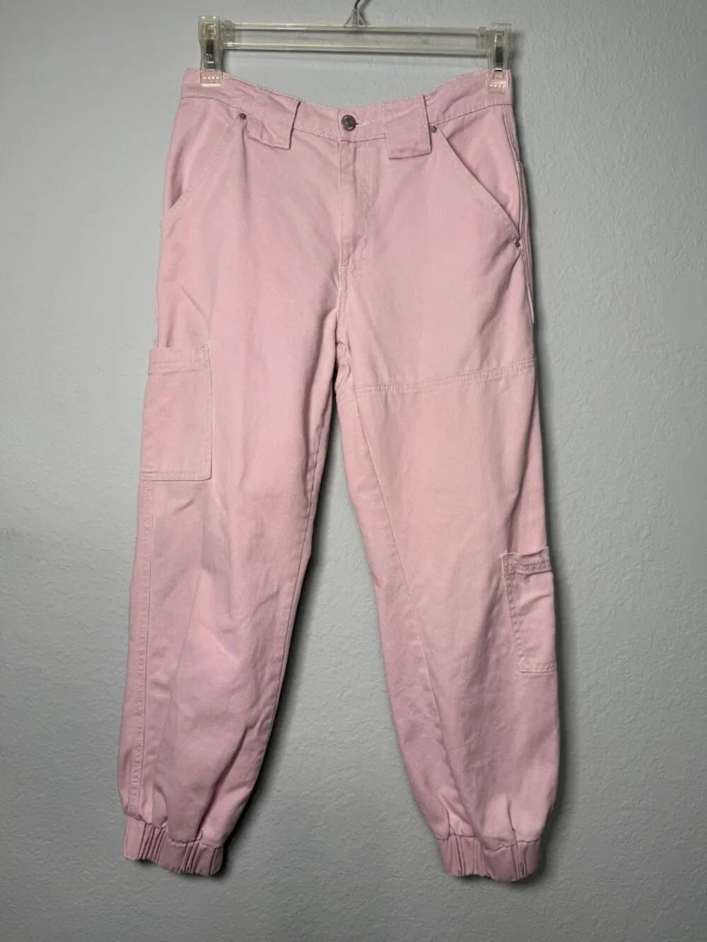 BDG Urban Outfitters Denim Utility Cargo Jogger Pants Womens 27 Pink Streetwear
